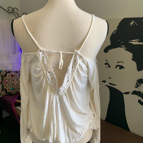 Free people off shoulder boho gypsy top size M - Picture 4 of 6